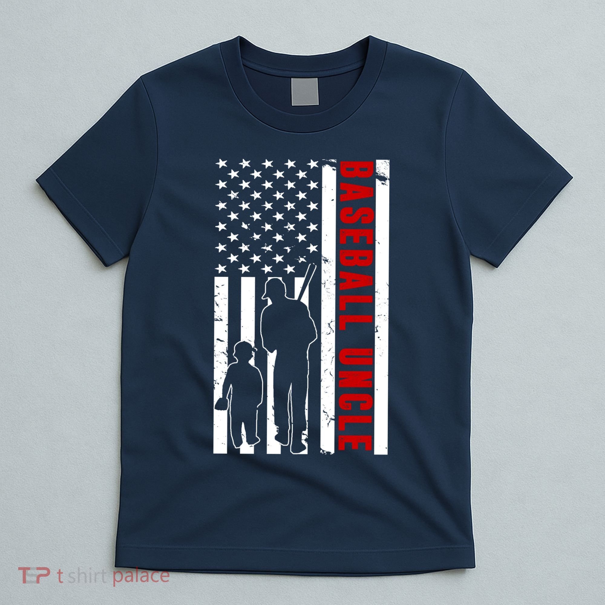 Baseball Uncle USA Flag T-Shirt