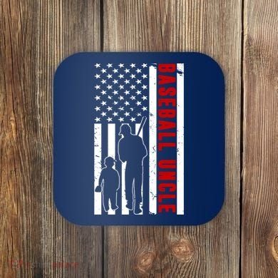 Baseball Uncle USA Flag Coaster