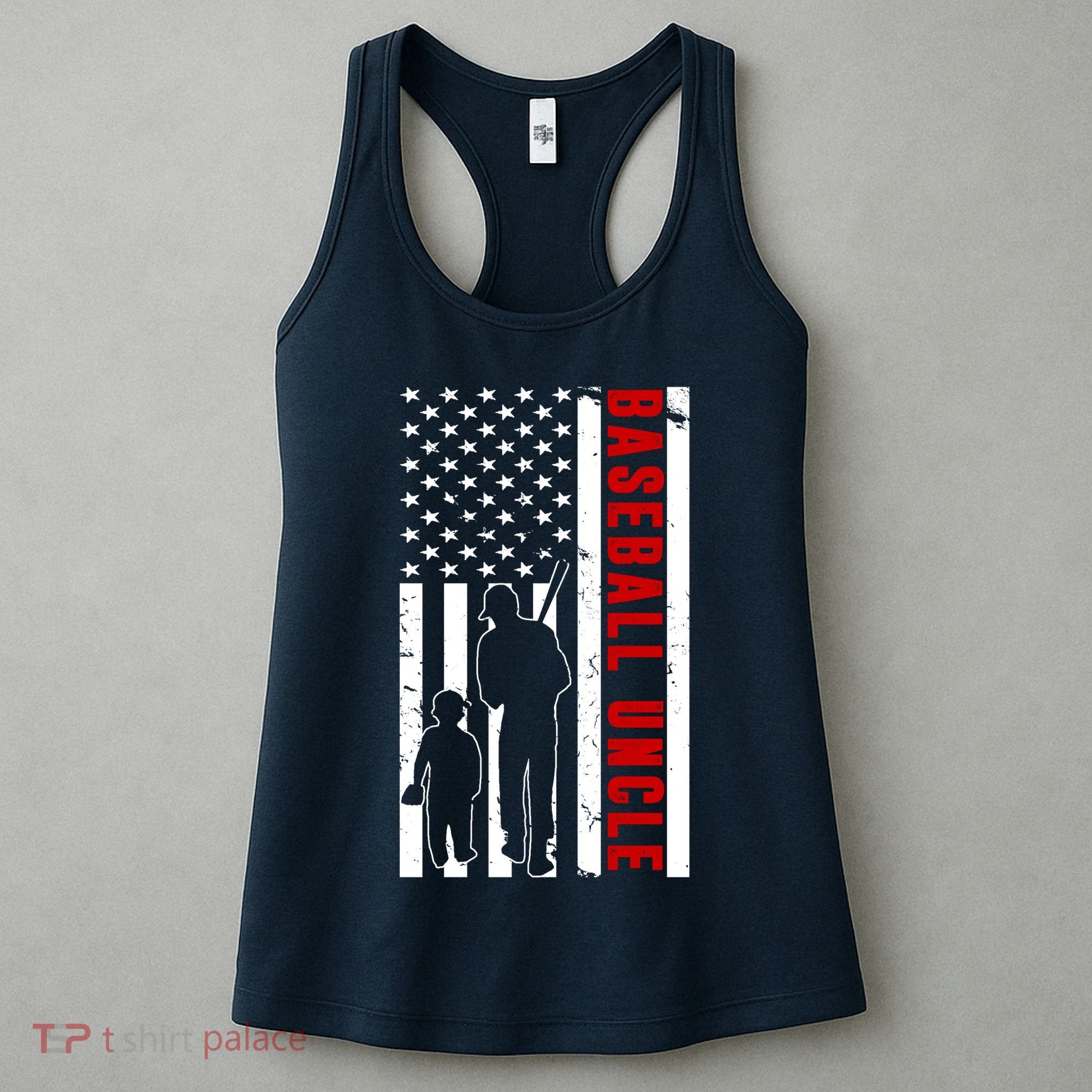 Baseball Uncle USA Flag Women's Tank Top