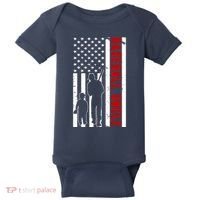 Baseball Uncle USA Flag Baby Bodysuit thumb 0
