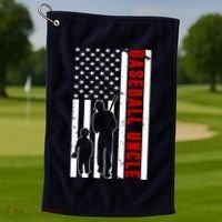 Baseball Uncle USA Flag Golf Towel thumb 1