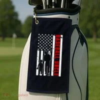 Baseball Uncle USA Flag Golf Towel thumb 2