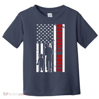 Baseball Uncle USA Flag Toddler T-Shirt