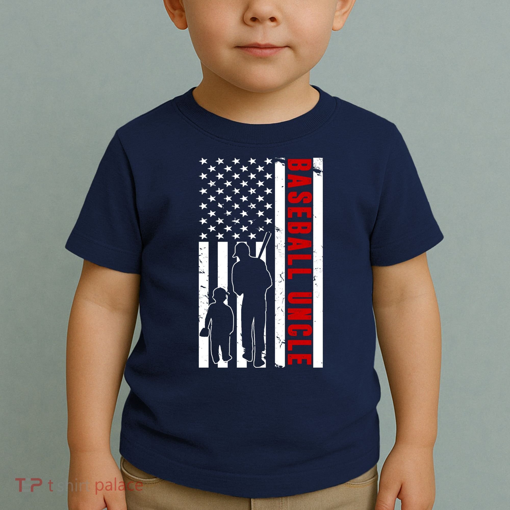 Baseball Uncle USA Flag Toddler T-Shirt