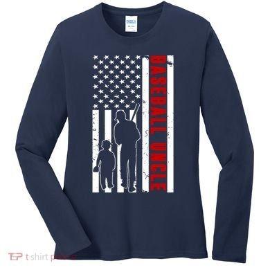 Baseball Uncle USA Flag Women's Long Sleeve Shirt