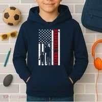 Baseball Uncle USA Flag Kids Hoodie thumb 2