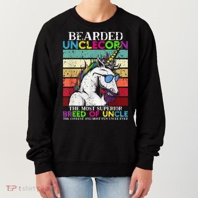 Bearded Unclecorn Uncle Unicorn  Funny Women's Sweatshirt