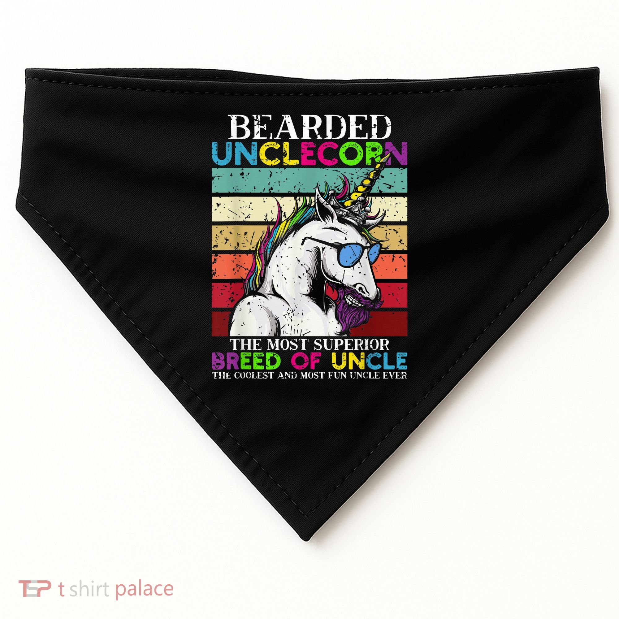Bearded Unclecorn Uncle Unicorn  Funny USA-Made Doggie Bandana