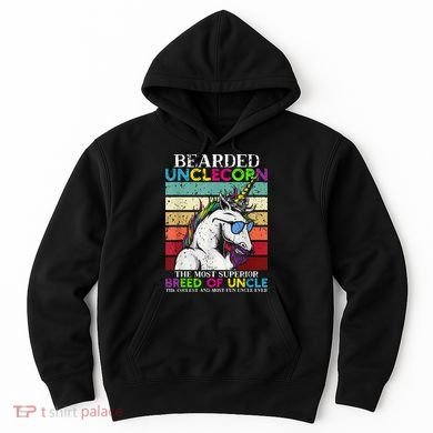 Bearded Unclecorn Uncle Unicorn  Funny Hoodie