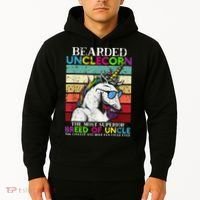 Bearded Unclecorn Uncle Unicorn  Funny Hoodie thumb 2