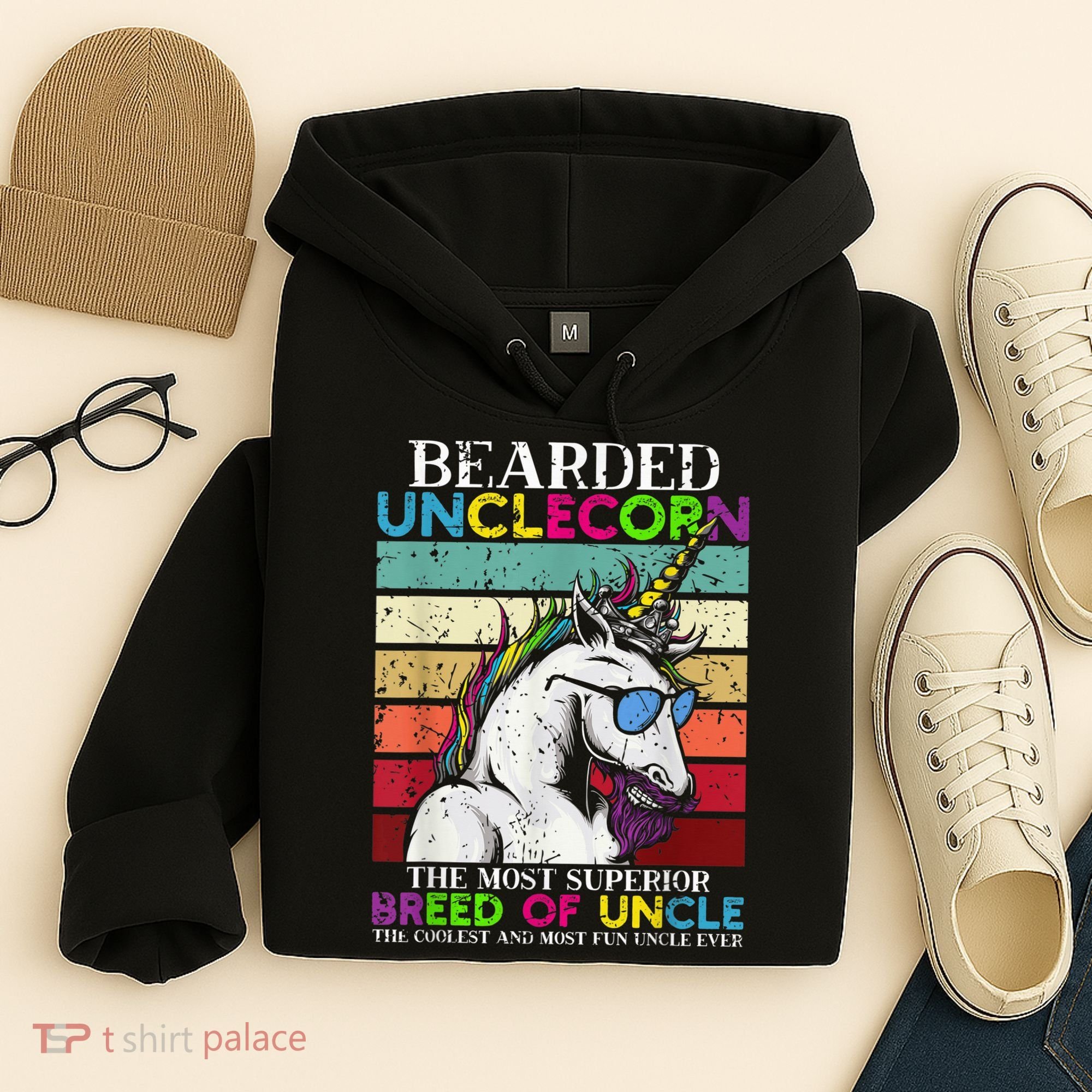 Bearded Unclecorn Uncle Unicorn  Funny Hoodie