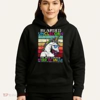 Bearded Unclecorn Uncle Unicorn  Funny Hoodie thumb 5