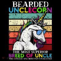 Bearded Unclecorn Uncle Unicorn  Funny Hoodie thumb 7