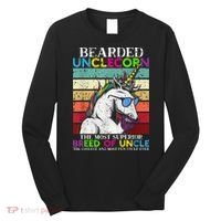 Bearded Unclecorn Uncle Unicorn  Funny Long Sleeve Shirt thumb 0