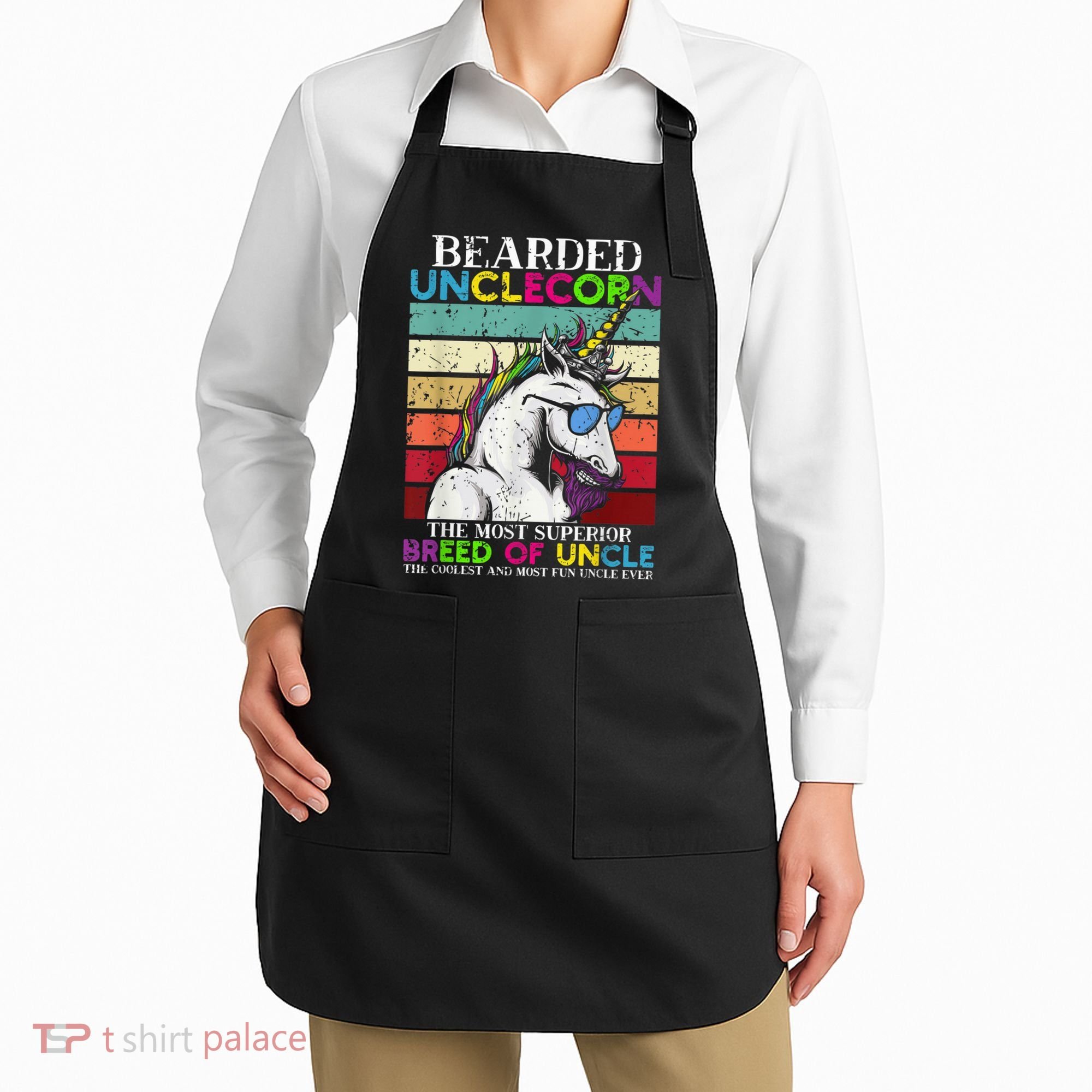 Bearded Unclecorn Uncle Unicorn  Funny Apron