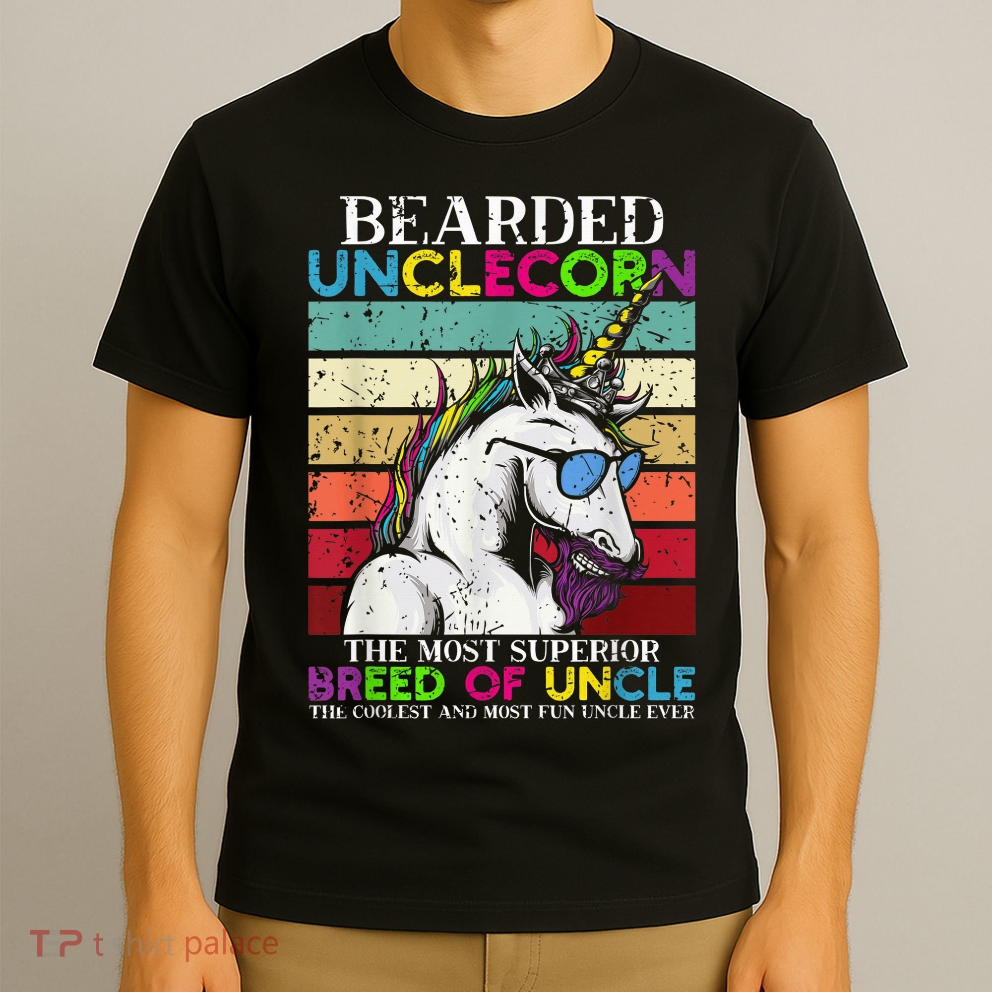 Bearded Unclecorn Uncle Unicorn  Funny T-Shirt