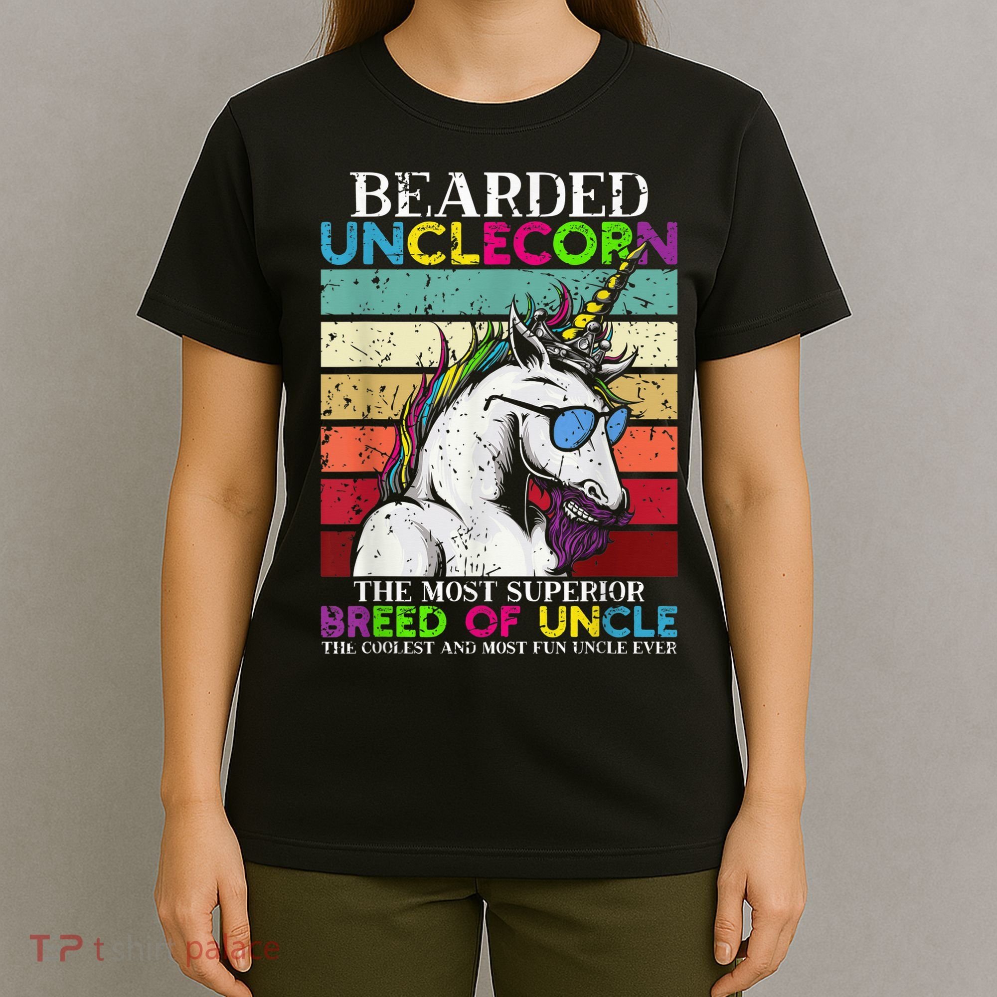 Bearded Unclecorn Uncle Unicorn  Funny T-Shirt