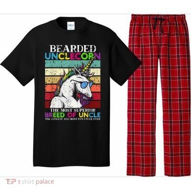 Bearded Unclecorn Uncle Unicorn  Funny Pajama Set