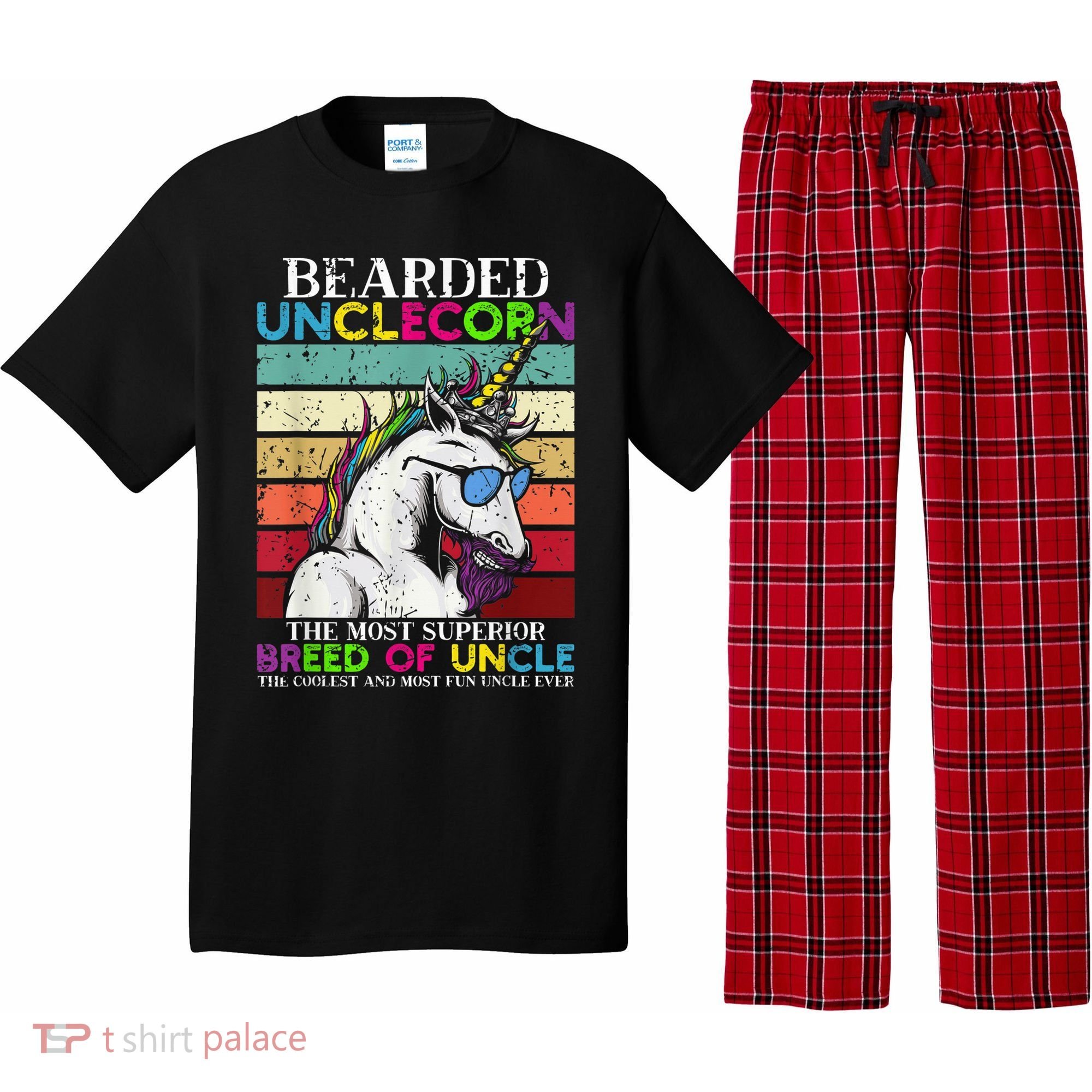 Bearded Unclecorn Uncle Unicorn  Funny Pajama Set