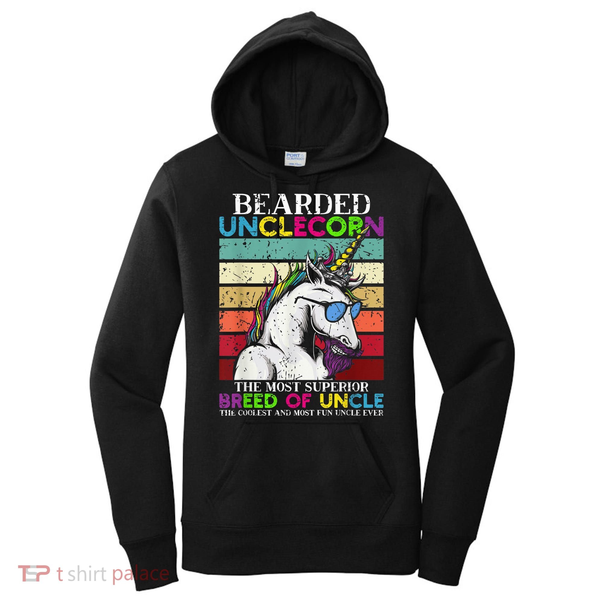 Bearded Unclecorn Uncle Unicorn  Funny Women's Hoodie