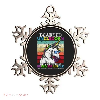 Bearded Unclecorn Uncle Unicorn  Funny Ornament