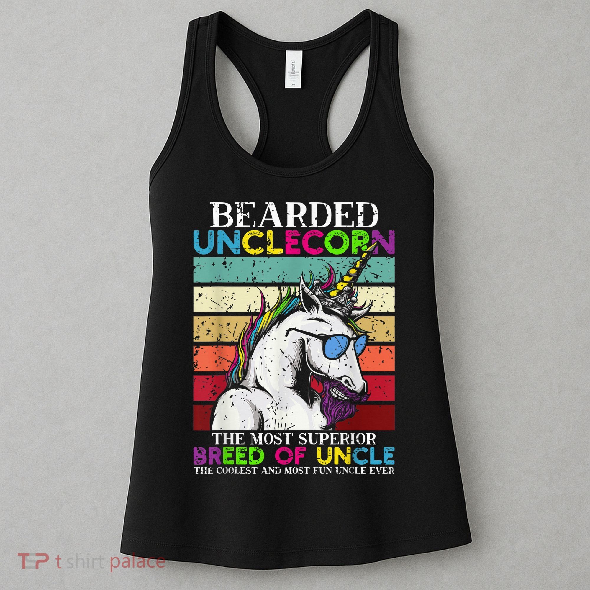 Bearded Unclecorn Uncle Unicorn  Funny Women's Tank Top