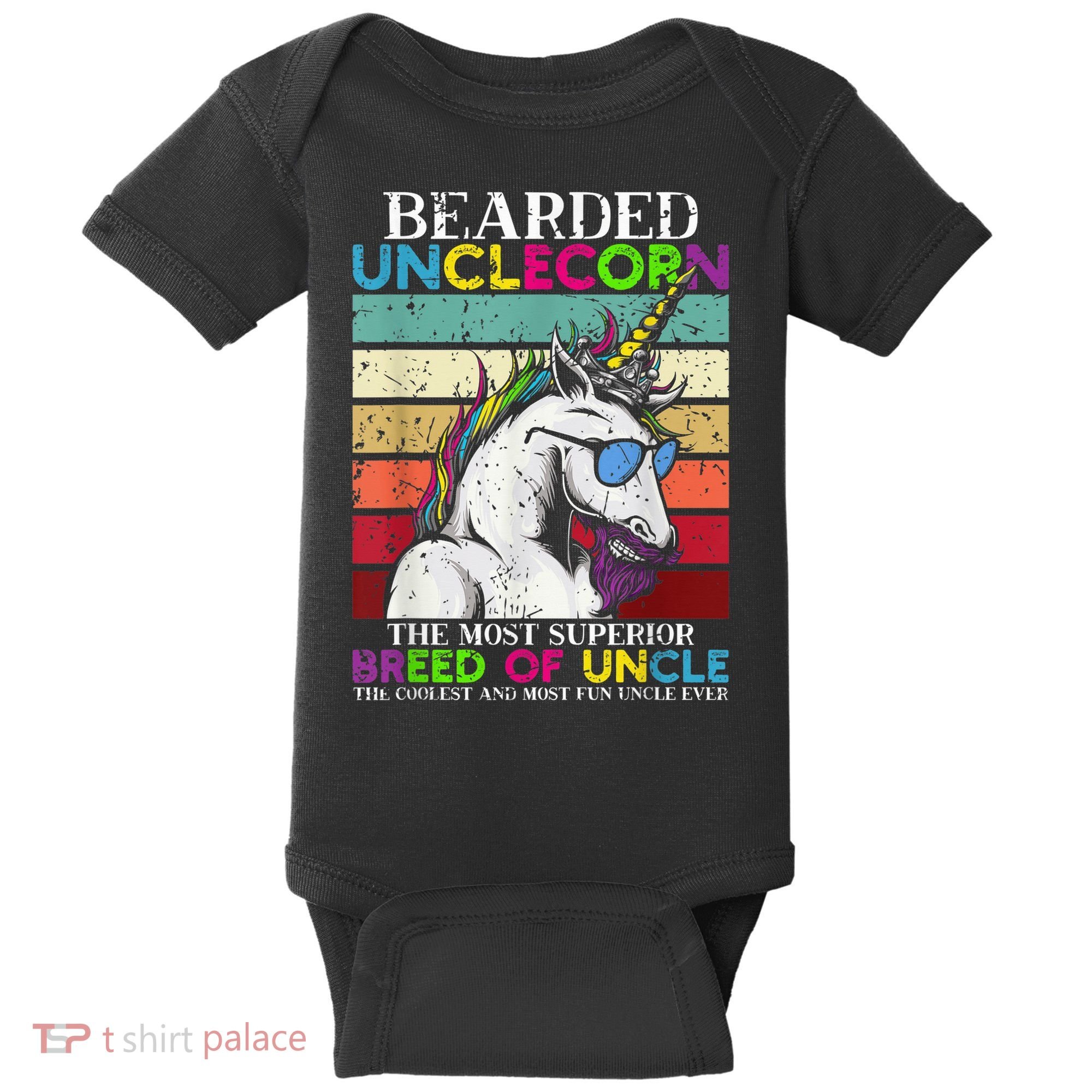 Bearded Unclecorn Uncle Unicorn  Funny Baby Bodysuit