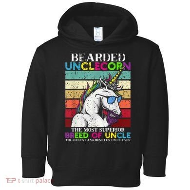 Bearded Unclecorn Uncle Unicorn  Funny Toddler Hoodie