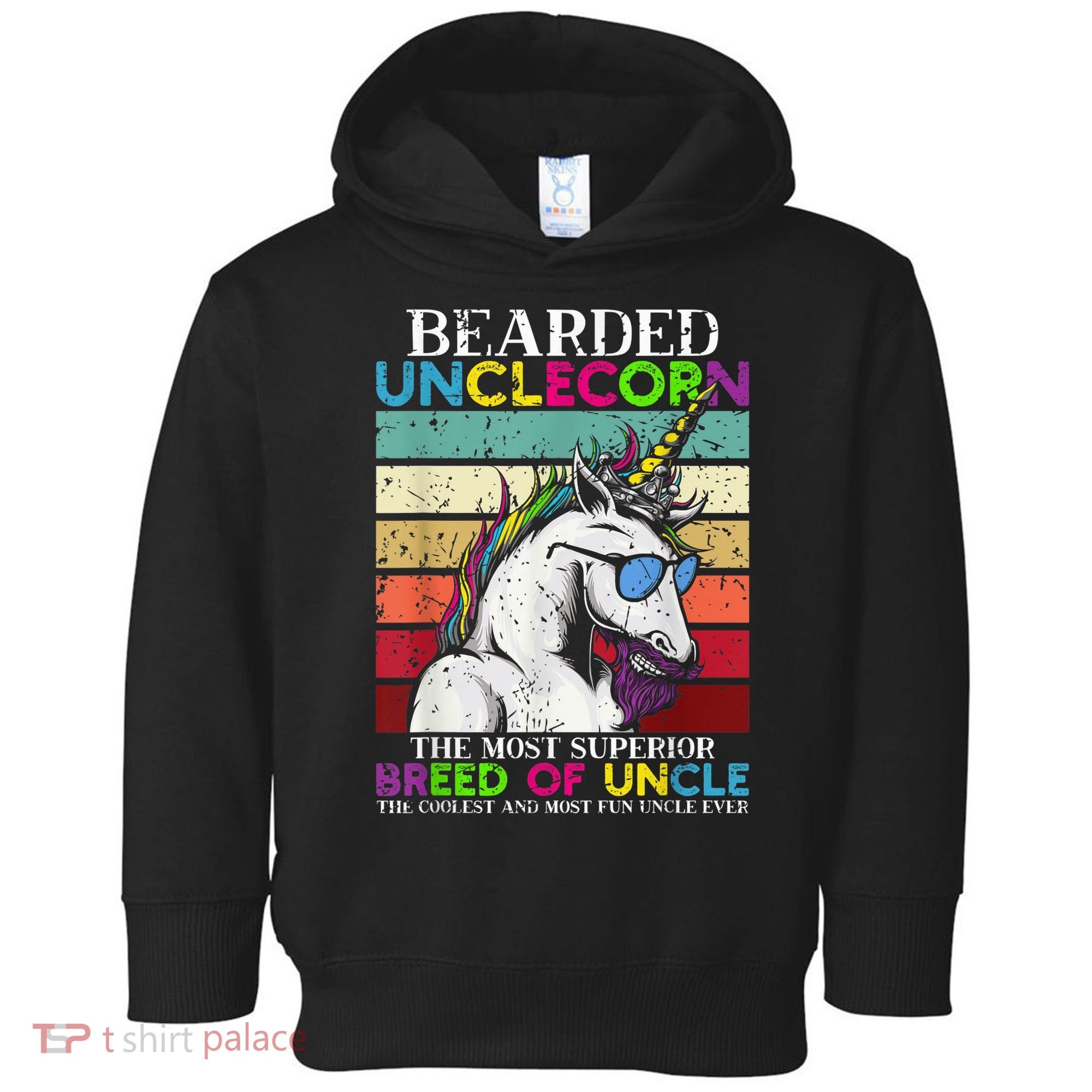 Bearded Unclecorn Uncle Unicorn  Funny Toddler Hoodie