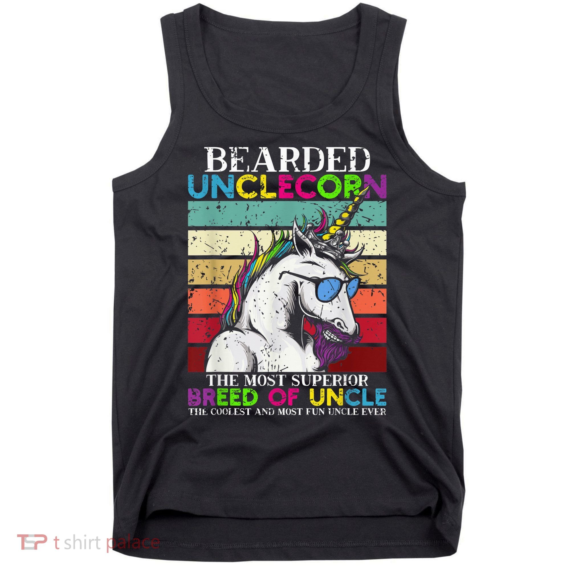 Bearded Unclecorn Uncle Unicorn  Funny Tank Top