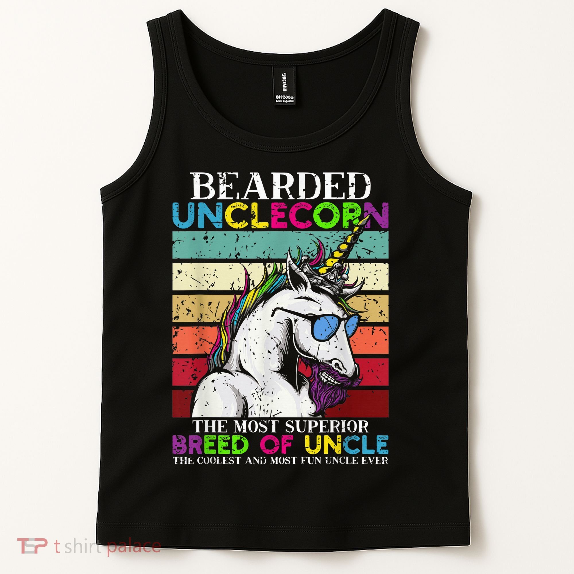 Bearded Unclecorn Uncle Unicorn  Funny Tank Top