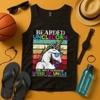 Bearded Unclecorn Uncle Unicorn  Funny Tank Top thumb 4
