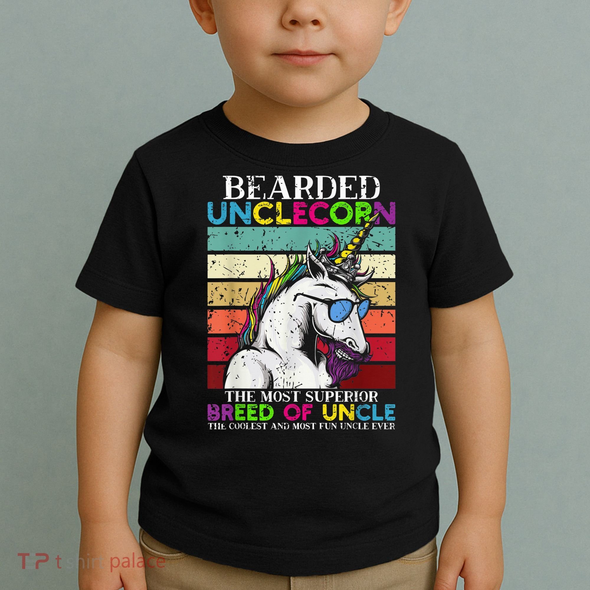 Bearded Unclecorn Uncle Unicorn  Funny Toddler T-Shirt