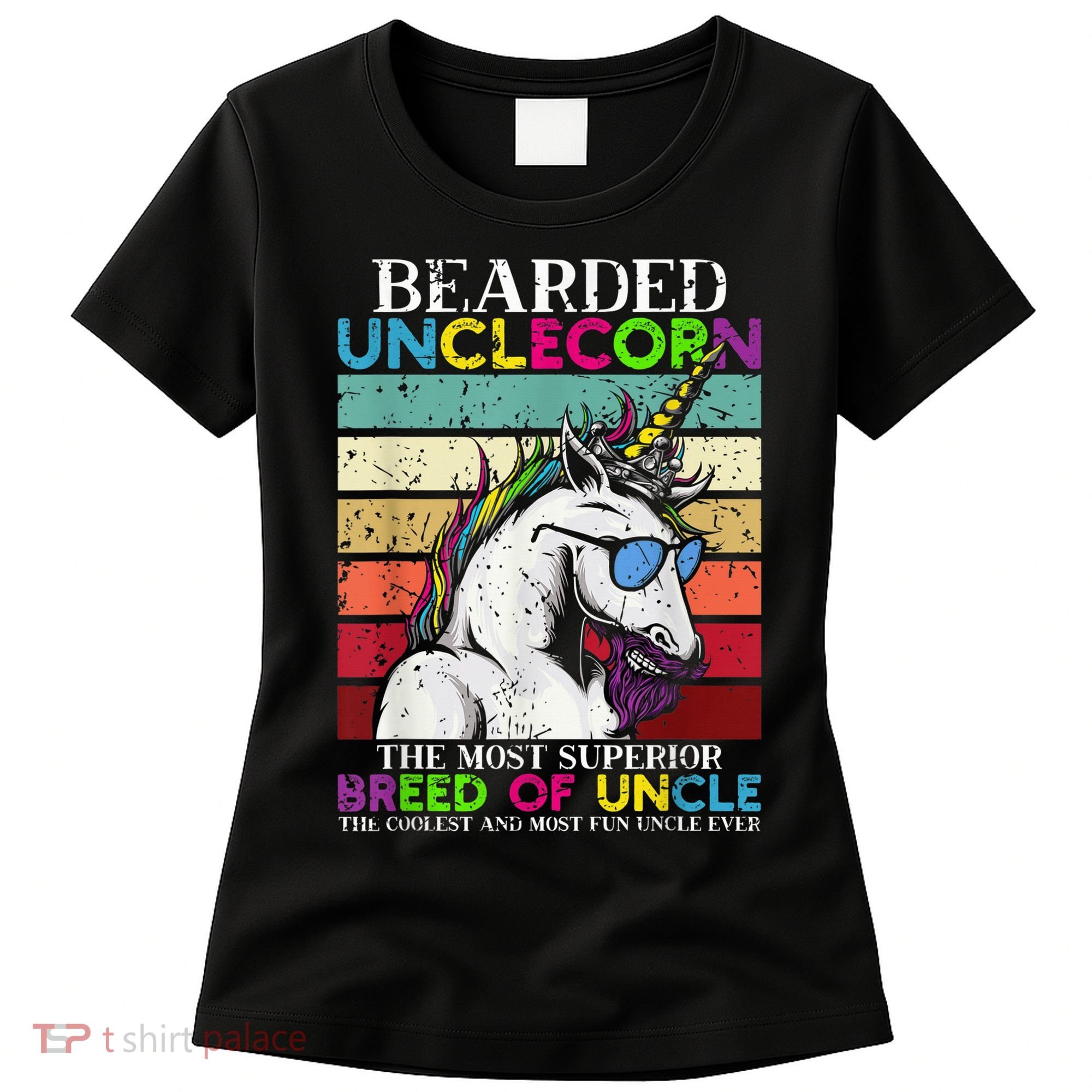 Bearded Unclecorn Uncle Unicorn  Funny Women's T-Shirt