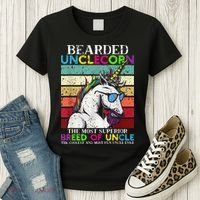 Bearded Unclecorn Uncle Unicorn  Funny Women's T-Shirt thumb 3