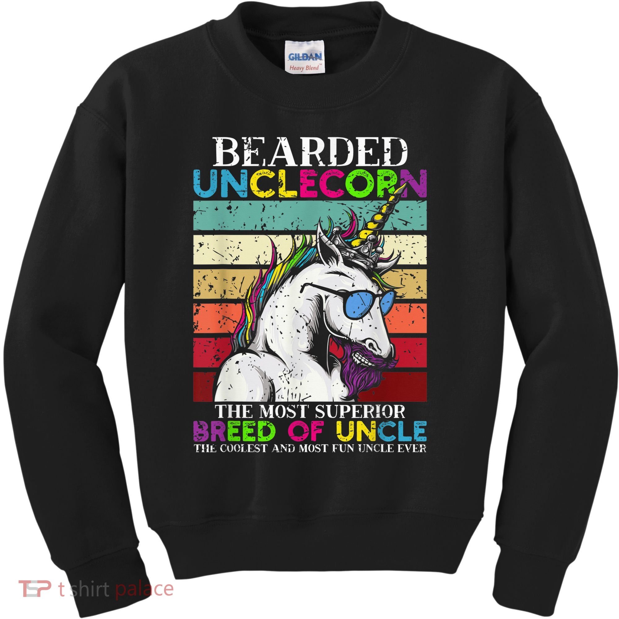 Bearded Unclecorn Uncle Unicorn  Funny Kids Sweatshirt