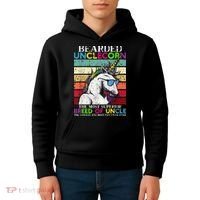 Bearded Unclecorn Uncle Unicorn  Funny Kids Hoodie thumb 4