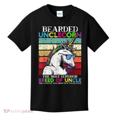 Bearded Unclecorn Uncle Unicorn  Funny Kids T-Shirt