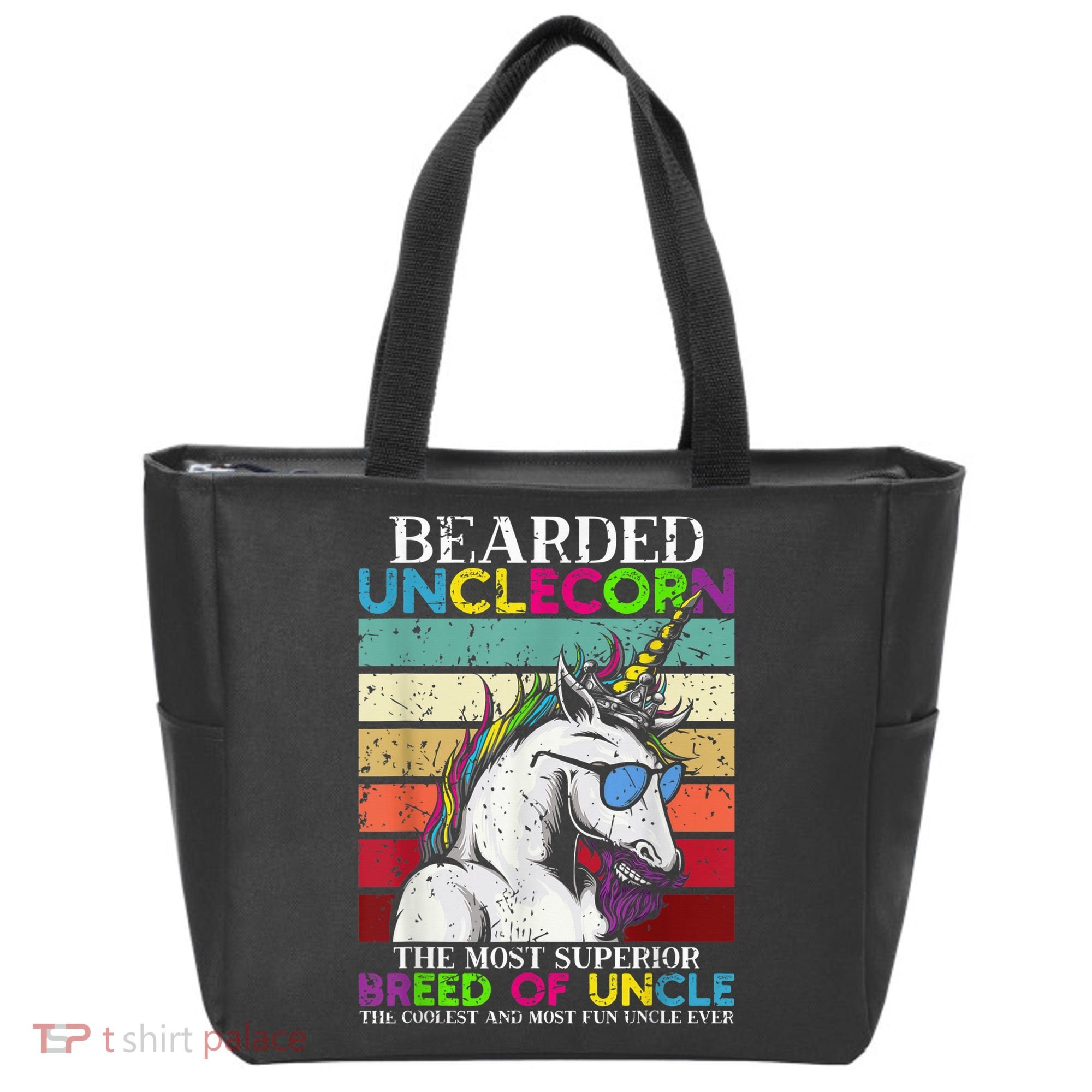 Bearded Unclecorn Uncle Unicorn  Funny Tote Bag