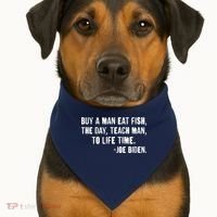 Buy A Man Eat Fish Joe Biden  USA-Made Doggie Bandana thumb 1