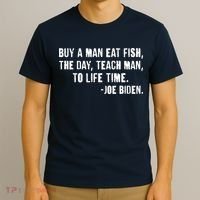 Buy A Man Eat Fish Joe Biden  T-Shirt thumb 3