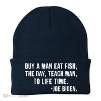 Buy A Man Eat Fish Joe Biden  Beanie thumb 0