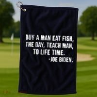 Buy A Man Eat Fish Joe Biden  Golf Towel thumb 1