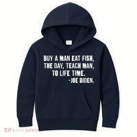 Buy A Man Eat Fish Joe Biden  Kids Hoodie thumb 0