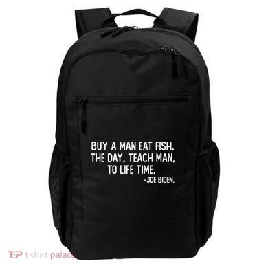 Buy A Man Eat Fish Joe Biden Scrambled Quote Backpack