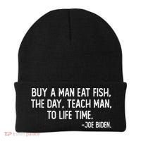 Buy A Man Eat Fish Joe Biden Scrambled Quote Beanie thumb 0