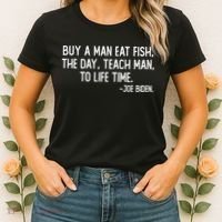 Buy A Man Eat Fish Joe Biden Scrambled Quote Women's T-Shirt thumb 2