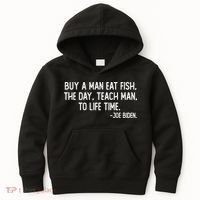 Buy A Man Eat Fish Joe Biden Scrambled Quote Kids Hoodie thumb 0