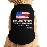 Buy A Man Eat Fish Joe Biden USA American Flag Doggie Tank thumb 0