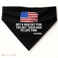 Buy A Man Eat Fish Joe Biden USA American Flag USA-Made Doggie Bandana thumb 0